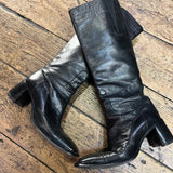 COSTUME NATIONAL BLACK LEATHER BOOTS