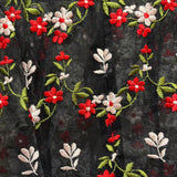 SIMONE ROCHA FLORAL SHEER TULLE DRESS WITH BLACK SLIP