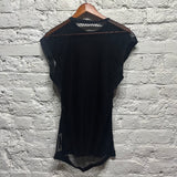 BALENCIAGA 
BLACK NET VEST TOP