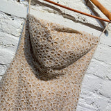 ALEXANDER MCQUEEN SILK EMBROIDERED NUDE CORSET DRESS