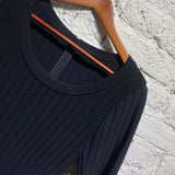 ALAIA BLACK  LONG SLEEVE HEAVY WEAVE DRESS