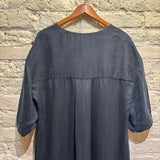 STUDIO NICHOLSON	NAVY V-NECK DRESS