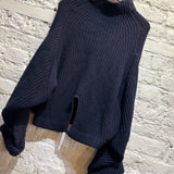 TOGA PULLA 	WOOL ALPACA NAVY KNIT