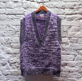 GANNI
PURPLE MELANGE WOOL ALPACA HAND-KNITTED IN ITALY TANK