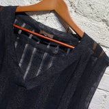 ADOLFO DOMINGUEZ BLACK SHEER KNIT VEST