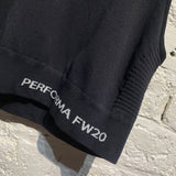 RICK OWENS BLACK MIDRIFF PERFORMA TANK SPORTS TOP