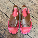 MARNI BROWN/PINK SANDALS
