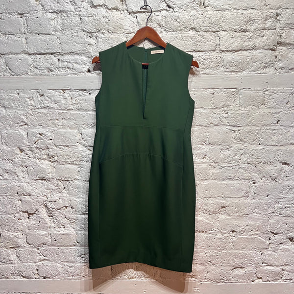 CELINE BOTTLE GREEN SLEEVELESS DRESS