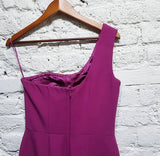 ALEXANDER MCQUEEN PURPLE ONE SHOULDER DRESS