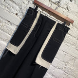 REJINA PYO BLACK/OFF WHITE TROUSERS