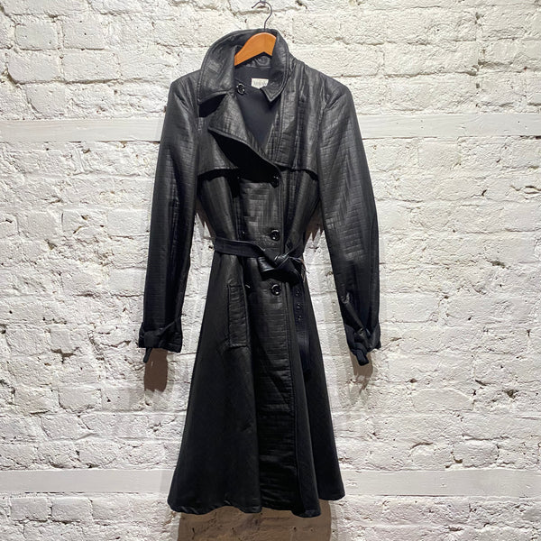 ARMANI COLLEZIONI BLACK WOMENS COTTON TRENCH COAT