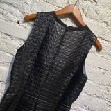 HUSSEIN CHALAYAN BLACK WOOL/SILK MESH DRESS WITH PANELS