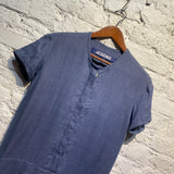JACQUEMUS BLUE TIERED LINEN DRESS