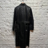 CALVIN KLEIN 
BLACK NAPPA LEATHER OVERCOAT