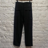 MONCLER BLACK ZIP FRONT TROUSERS