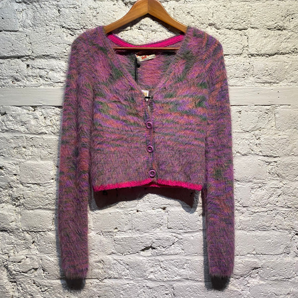 ANDERSSON BELL “SULLIVAN” PINK MIX FLUFFY CARDIGAN