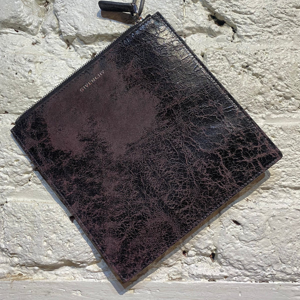 GIVENCHY BORDEAUX LEATHER POUCH BAG