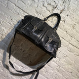 PAUL SMITH BLACK LEATHER WHITE STITCHING HOLD-ALL