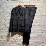 ALEXANDER MCQUEEN BLACK/GREY WOOL CHECK SUIT
