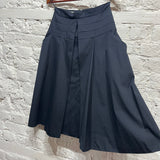 PRADA
MIDNIGHT PLEATED COTTON SKIRT