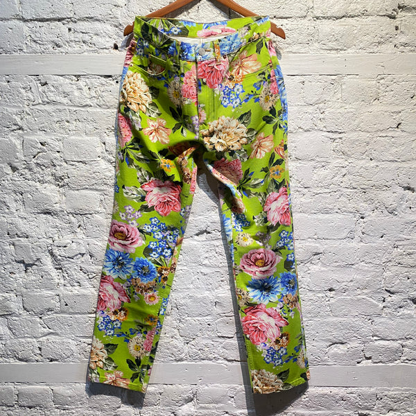 MARTINE ROSE GREEN FLORAL JEANS