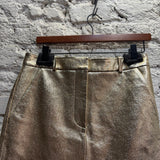 VERONICA BEARD	GOLD LEATHER SKIRT
