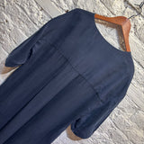 STUDIO NICHOLSON	NAVY V-NECK DRESS