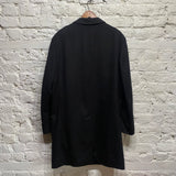 YVES SAINT LAURENT BLACK WOOL/CASHMERE OVERCOAT VINTAGE