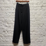 MIU MIU BLACK PLEAT FRONT WIDE LEG TROUSERS