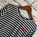 COMME DES GARCONS PLAY BLK/WHT STRIPE L/S T SHIRT