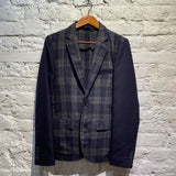 DONNA KARAN NEW YORK
DKNY NAVY CHECK/PLAIN WOOL JACKET