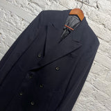 PAUL SMITH 
NAVY WOOL/CASHMERE DOUBLE BREASTED OVERCOAT