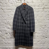 JOSEPH GREY CHECK OVERCOAT