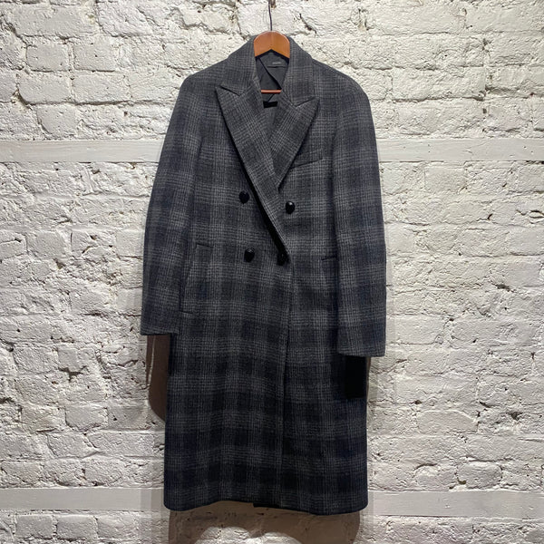 JOSEPH GREY CHECK OVERCOAT