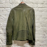 DIESEL OLIVE GREEN LEATHER JACKET