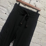 MONCLER BLACK ZIP FRONT TROUSERS