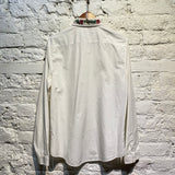 GUCCI WHITE SHIRT FLORAL EMBROIDERED COLLAR