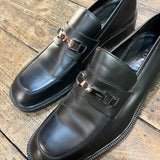 GUCCI 
BLACK LEATHER LOAFERS