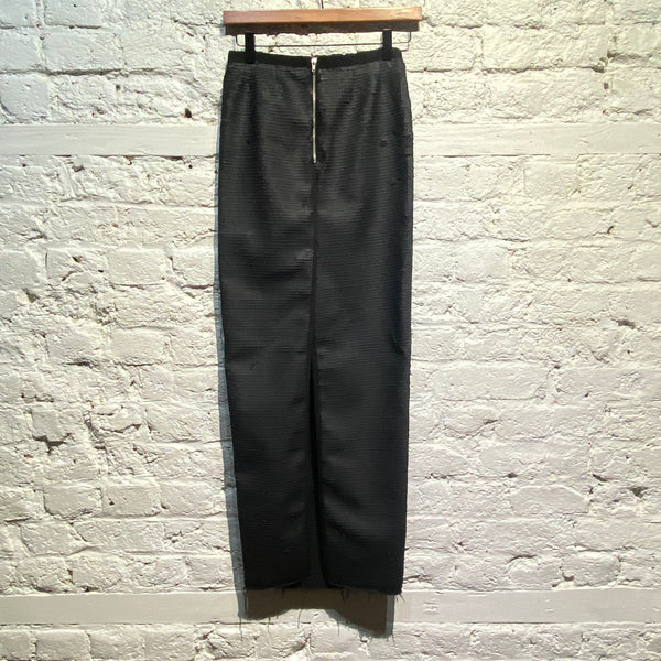 RICK OWENS BLACK MATTE SEQUINNED SLIM SKIRT