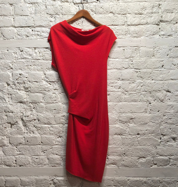 HELMUT LANG 
RED WOOL DRESS