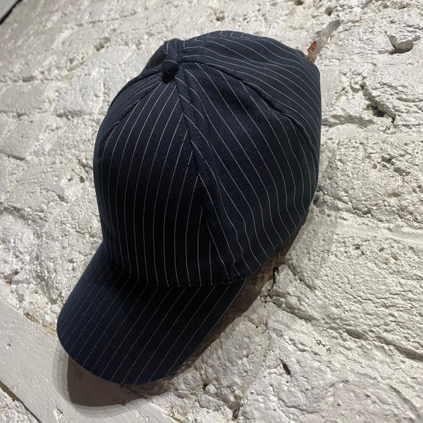 JEAN-PAUL GAULTIER 
NAVY PIN STRIPE ADJUSTABLE CAP