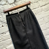 RICK OWENS BLACK MATTE SEQUINNED SLIM SKIRT