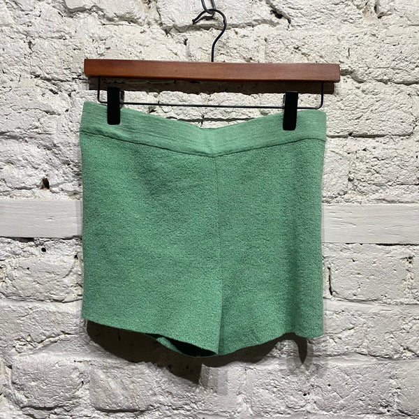 JACQUEMUS GREEN KNIT SHORTS