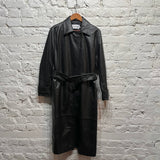 CALVIN KLEIN 
BLACK NAPPA LEATHER OVERCOAT