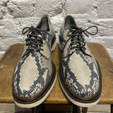 ROBERT CLERGERIE GREY/BLACK SNAKE PATTERNED DERBY SHOES
