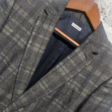 DRIES VAN NOTEN GREY LINEN/COTTON CHECK SUIT