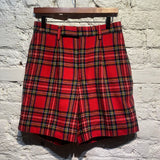 JUNYA WATANABE CDG RED TARTAN WOOL SHORTS