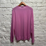 JOHN SMEDLEY 
BUBBLEGUM PINK MERINO WOOL SWEATER