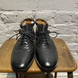 MAISON MARTIN MARGIELA
BLACK CUT OUT SIDES LEATHER/SNAKE DERBY SHOES