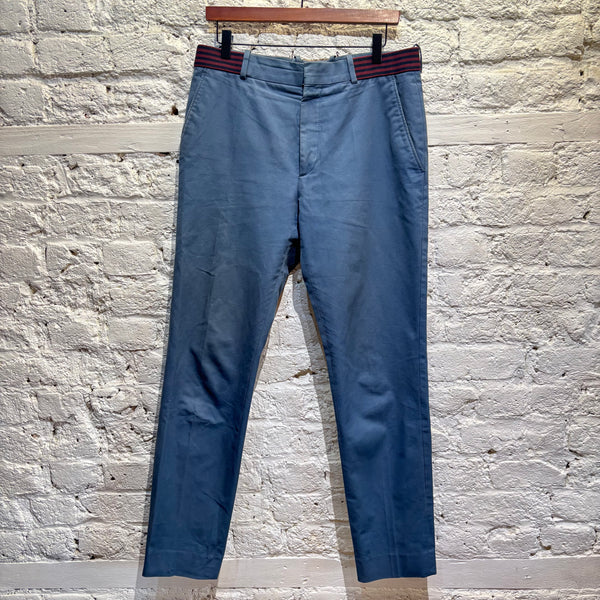 ALEXANDER MCQUEEN	BLUE TROUSERS NAVY/RED WAISTBAND